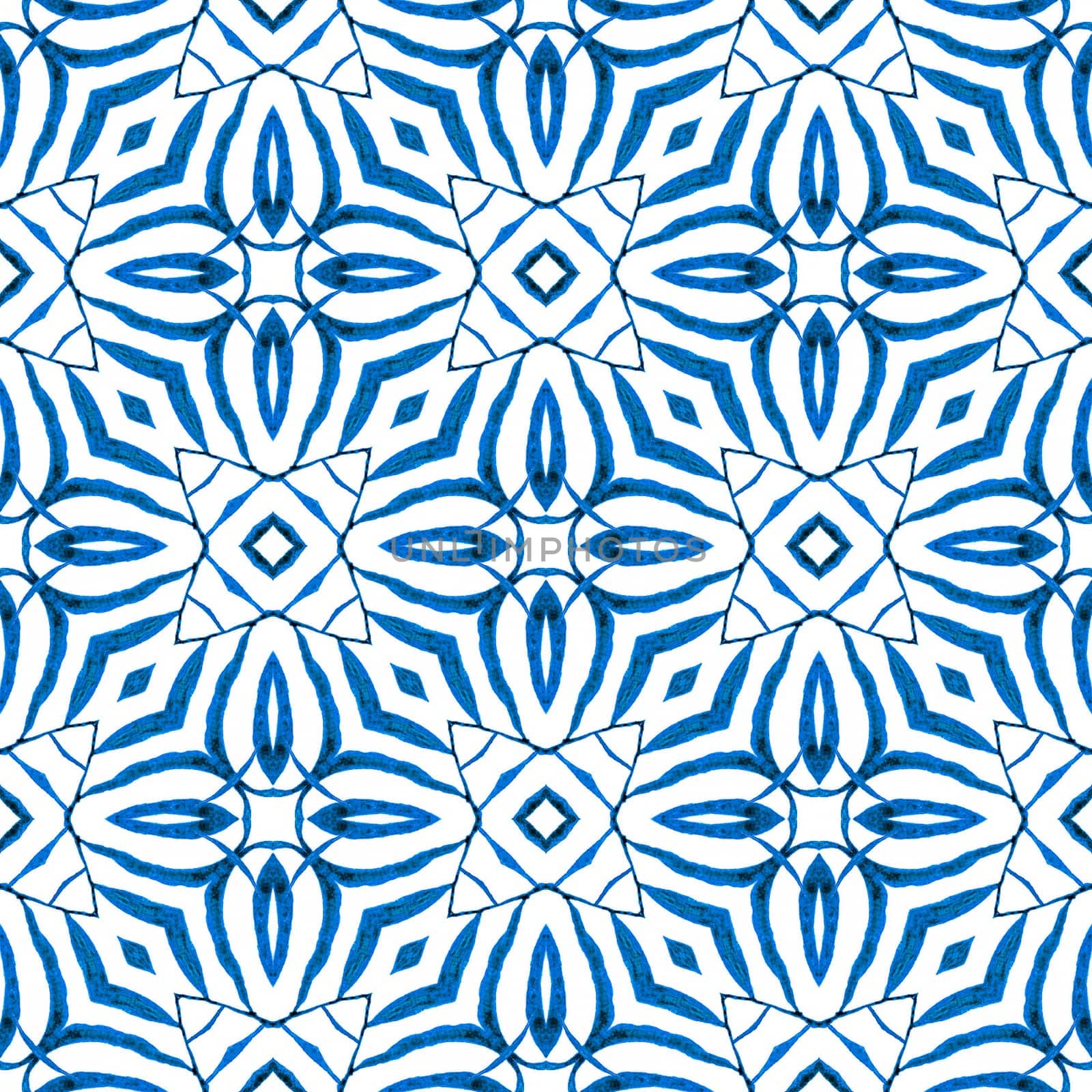 Chevron watercolor pattern. Blue juicy boho chic summer design. Green geometric chevron watercolor border. Textile ready brilliant print, swimwear fabric, wallpaper, wrapping.