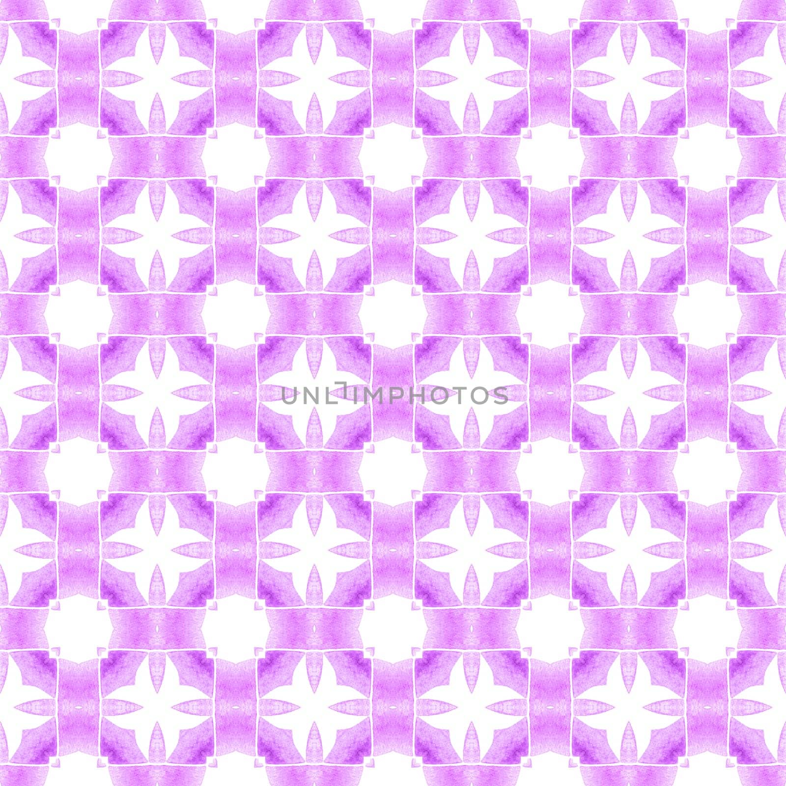 Trendy organic green border. Purple vibrant boho chic summer design. Organic tile. Textile ready majestic print, swimwear fabric, wallpaper, wrapping.