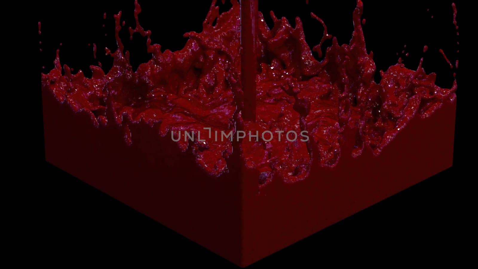 Blood drops in to down. Computer generated 3d render