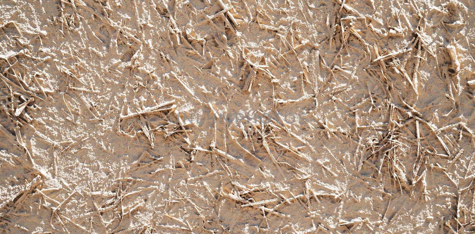 texture of an old traditional Asian clay wall with straw close-up