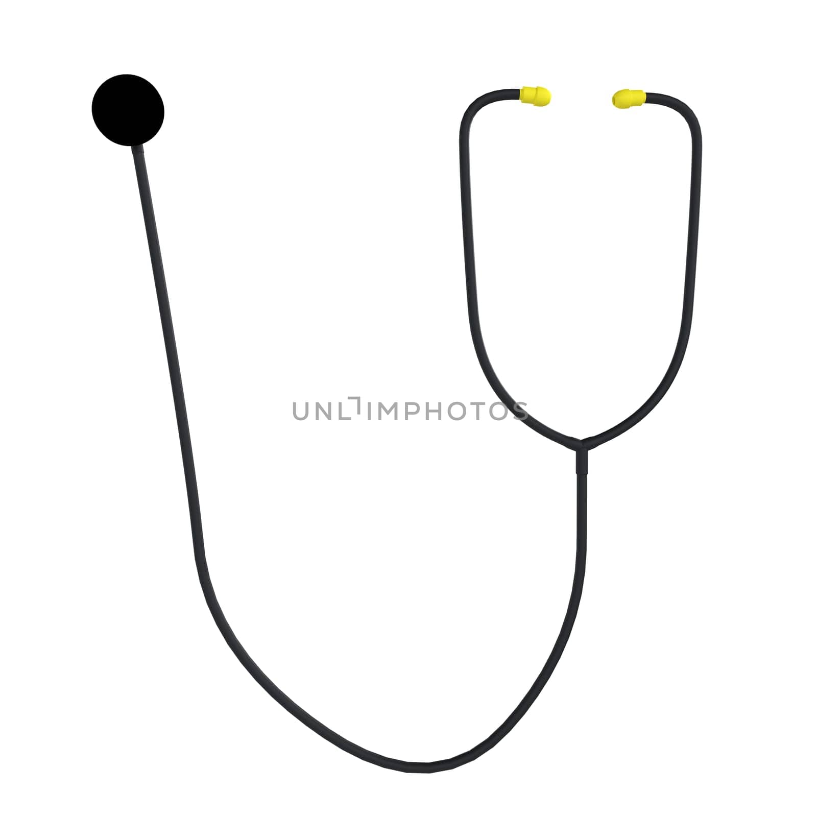Stethoscope isolated on white background. High quality 3d illustration