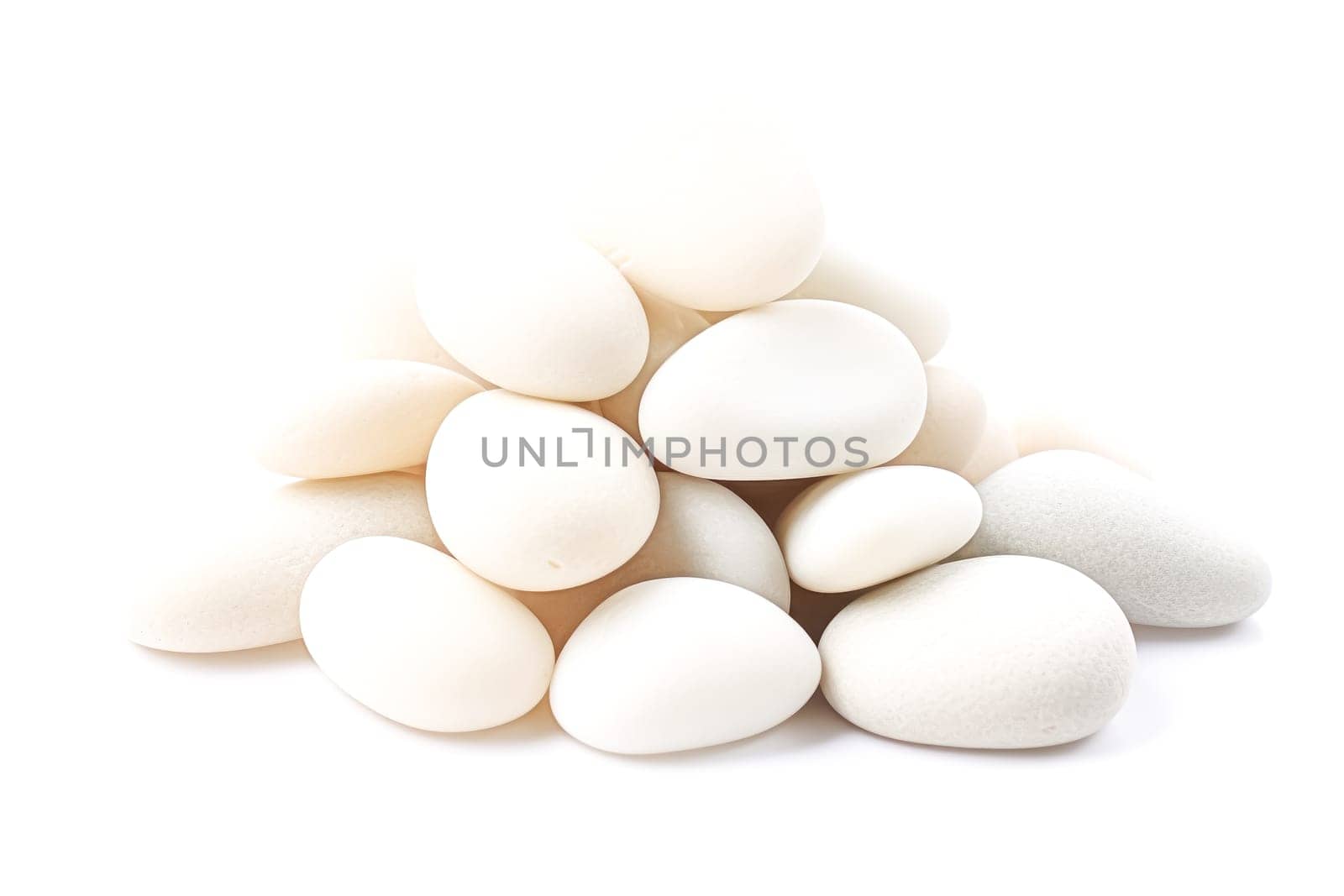 A pile of white rocks stacked on top of each other. Concept of stability and strength, as the rocks are stacked in a way that creates a solid foundation
