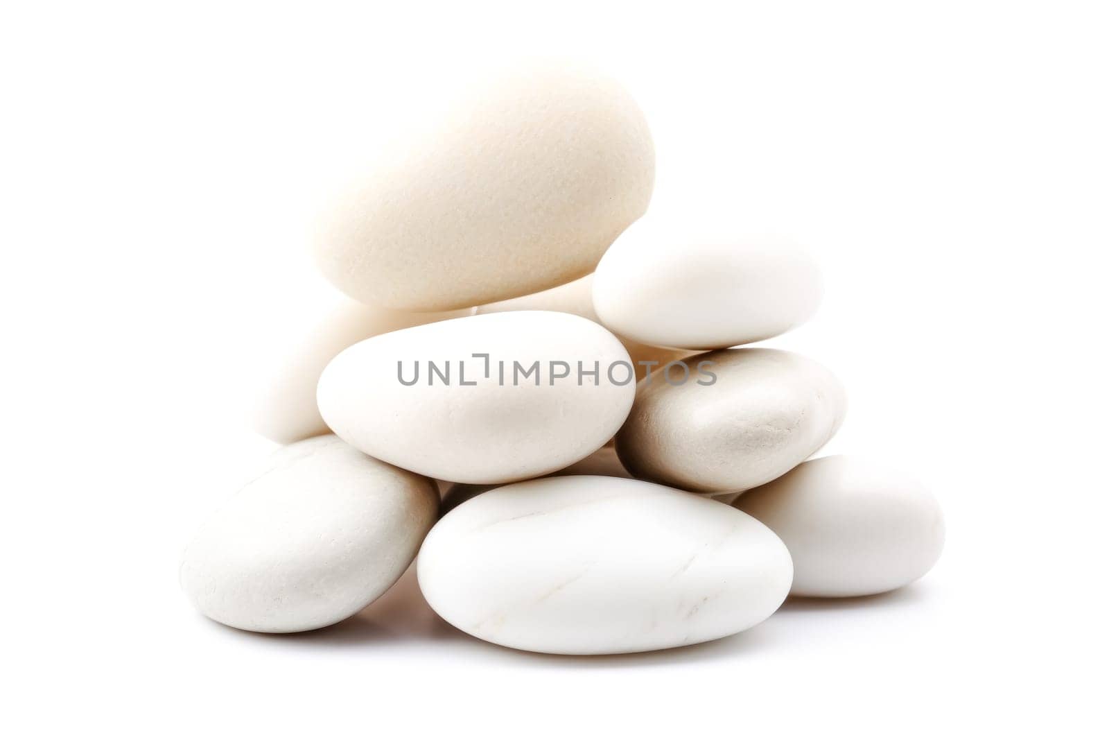 A pile of white rocks stacked on top of each other. Concept of stability and strength, as the rocks are stacked in a way that creates a solid foundation