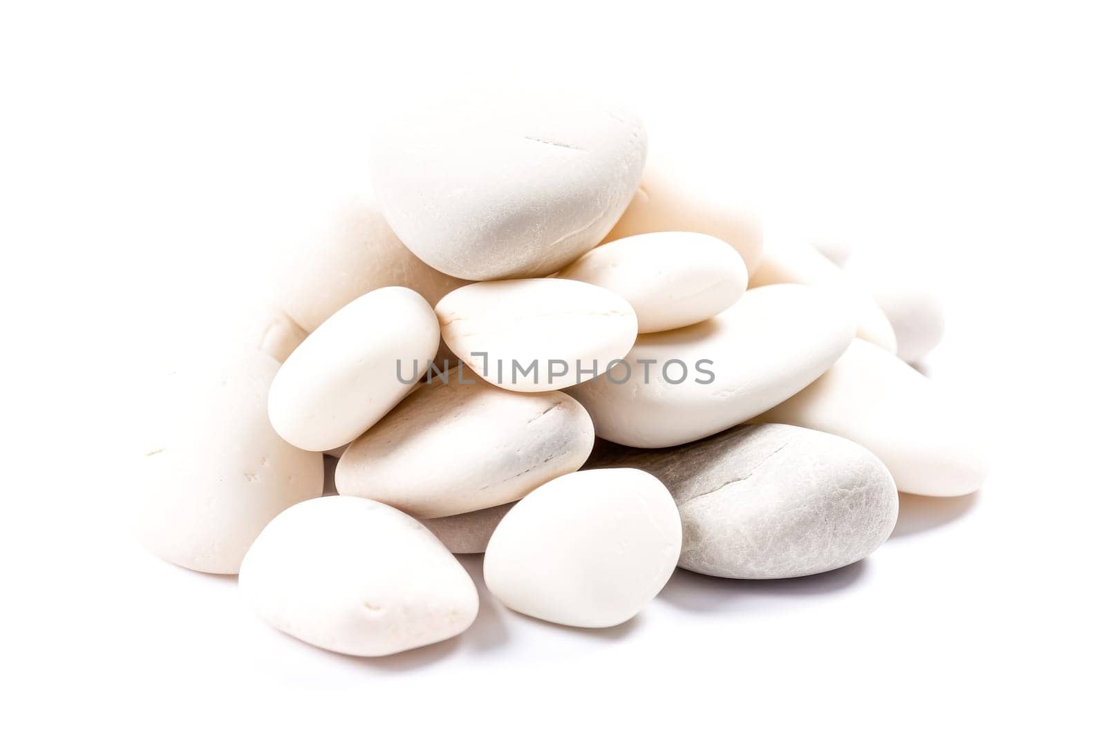 A pile of white rocks stacked on top of each other. Concept of stability and strength, as the rocks are stacked in a way that creates a solid foundation