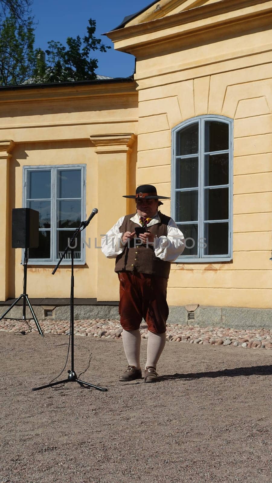 Uppsala, Sweden, May 18, 2024. A day at the Linnaeus Garden Party. 1700s theme. Presentation.