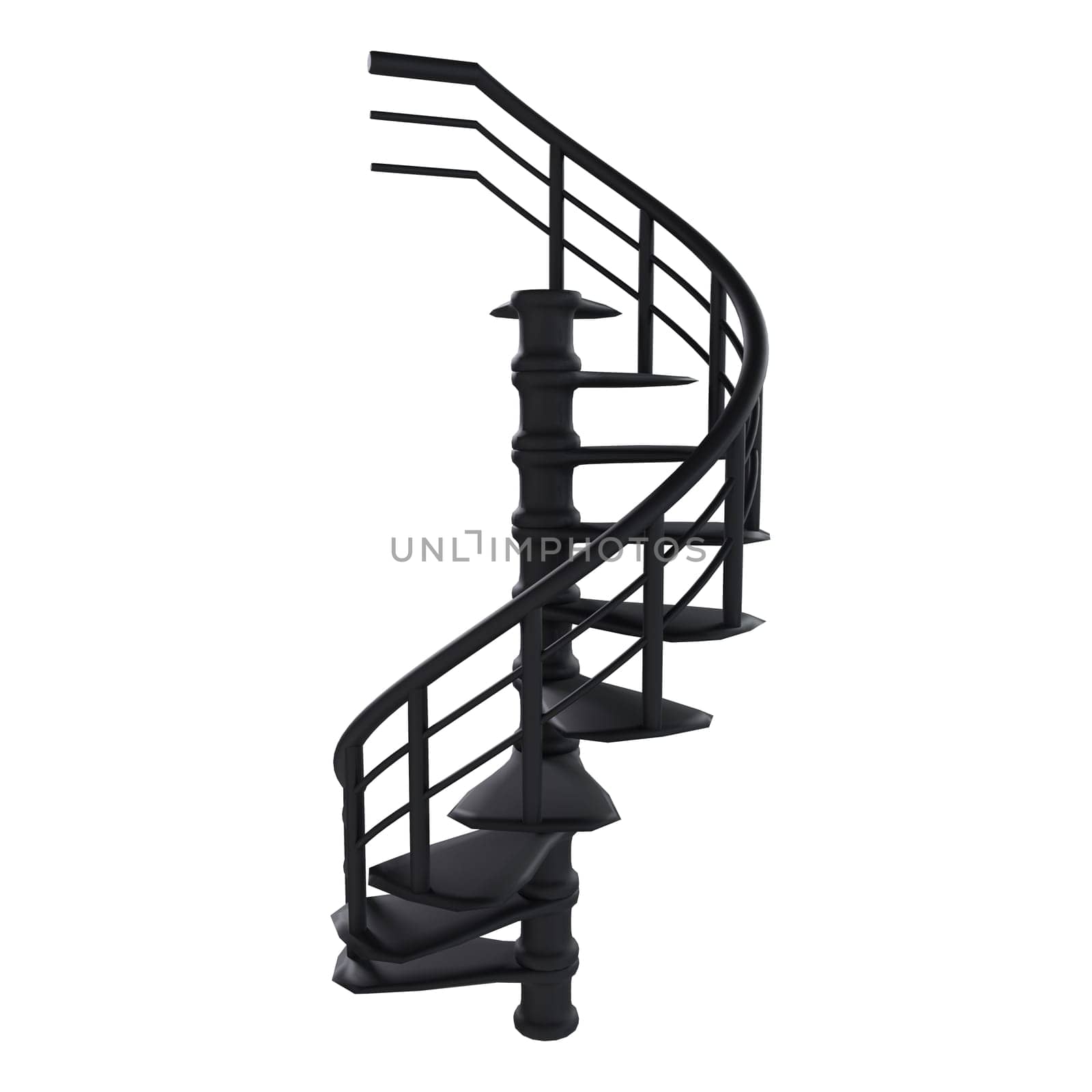 Black Stairs isolated on white background. High quality 3d illustration