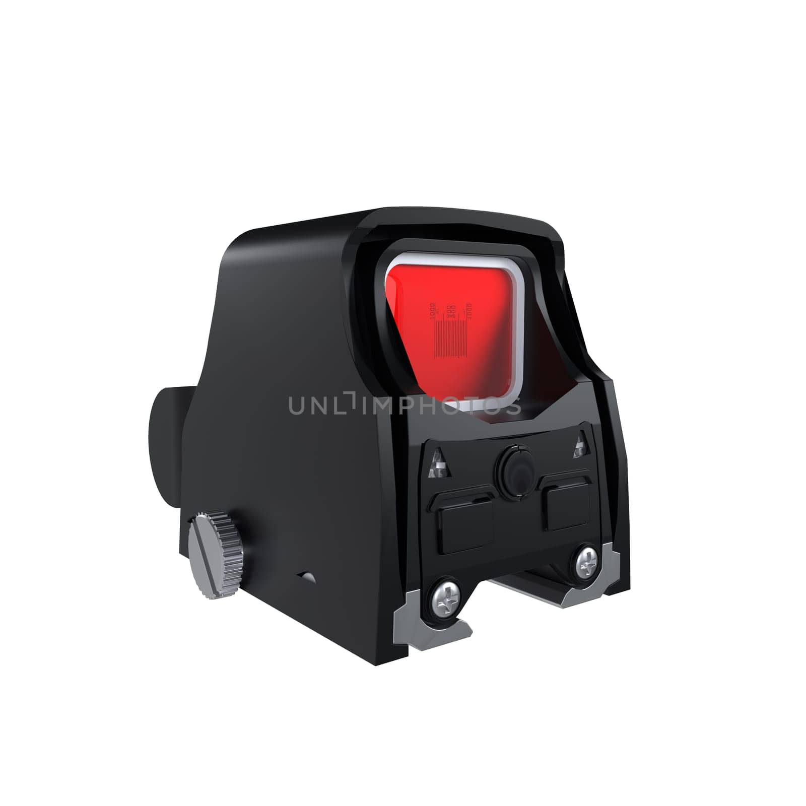 Holographic Laser Sight isolated on white background. High quality 3d illustration