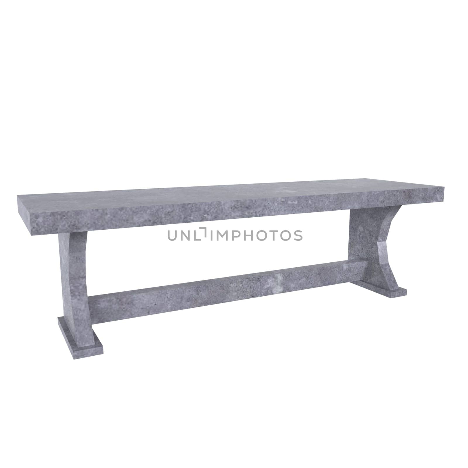 Stone Bench isolated on white background. High quality 3d illustration