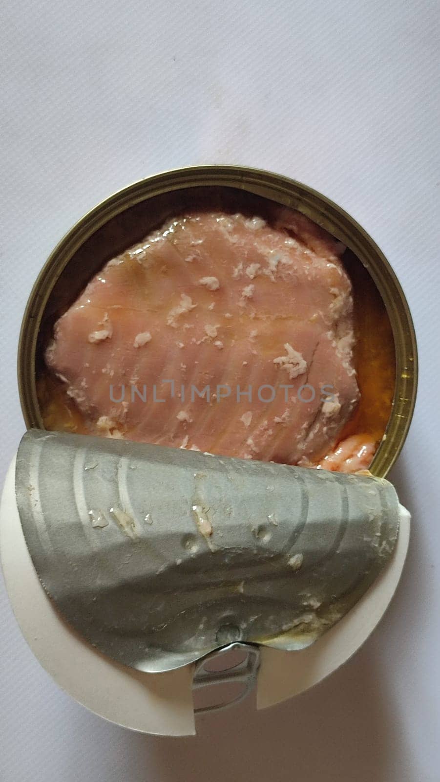 canned salmon fish, food in a jar. High quality photo