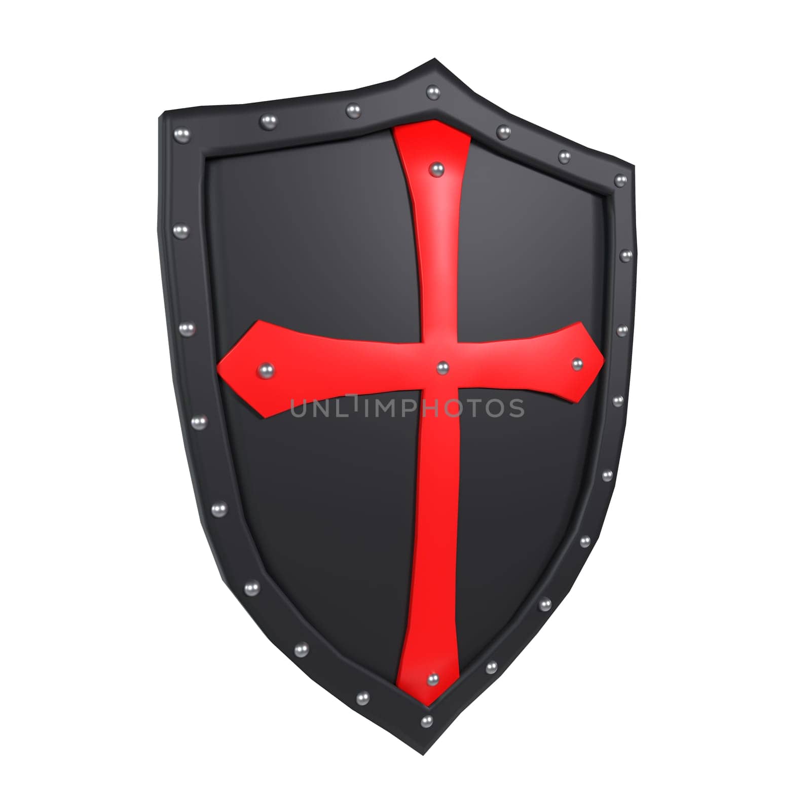 Medieval Shield isolated on white background. High quality 3d illustration