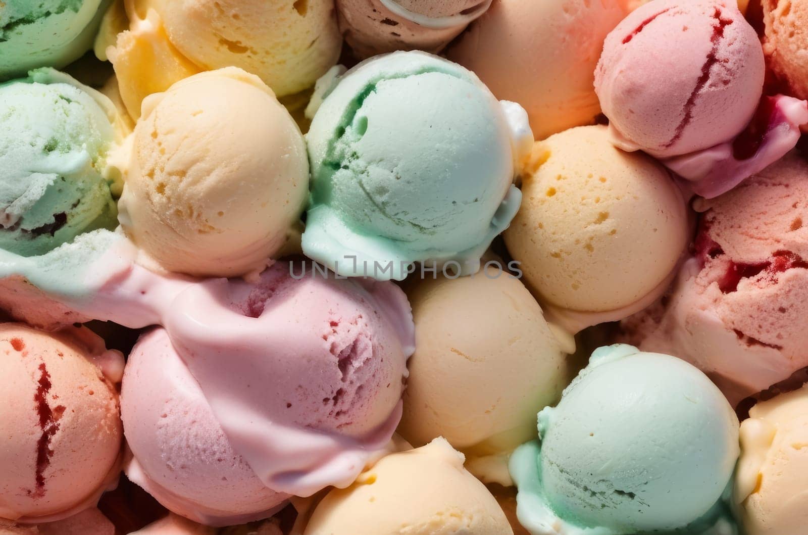 Macro texture of delicious colorful ice cream. Textured background.