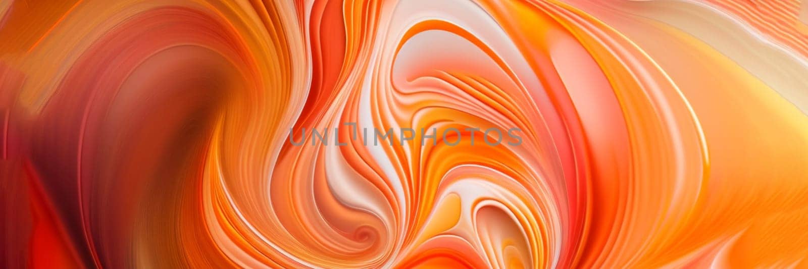 Spread-out acrylic paint. Abstract background, made in the technique of fluid art. Fashionable colorful background in warm colors. Generative AI