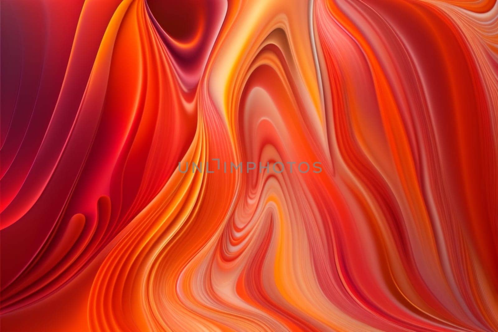 Spread-out acrylic paint. Abstract background, made in the technique of fluid art. Fashionable colorful background in warm colors. Generative AI