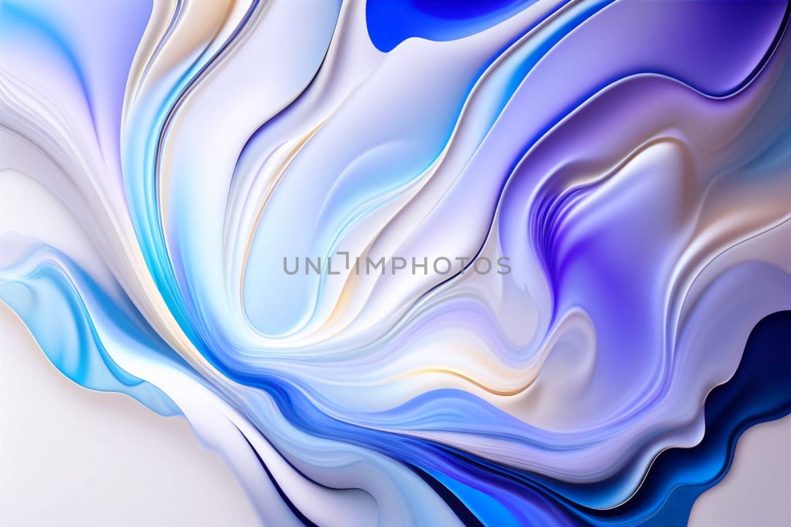 Spread-out acrylic paint. abstract background, made in the technique of fluid art. fashionable colorful background in blue colors. Generative AI