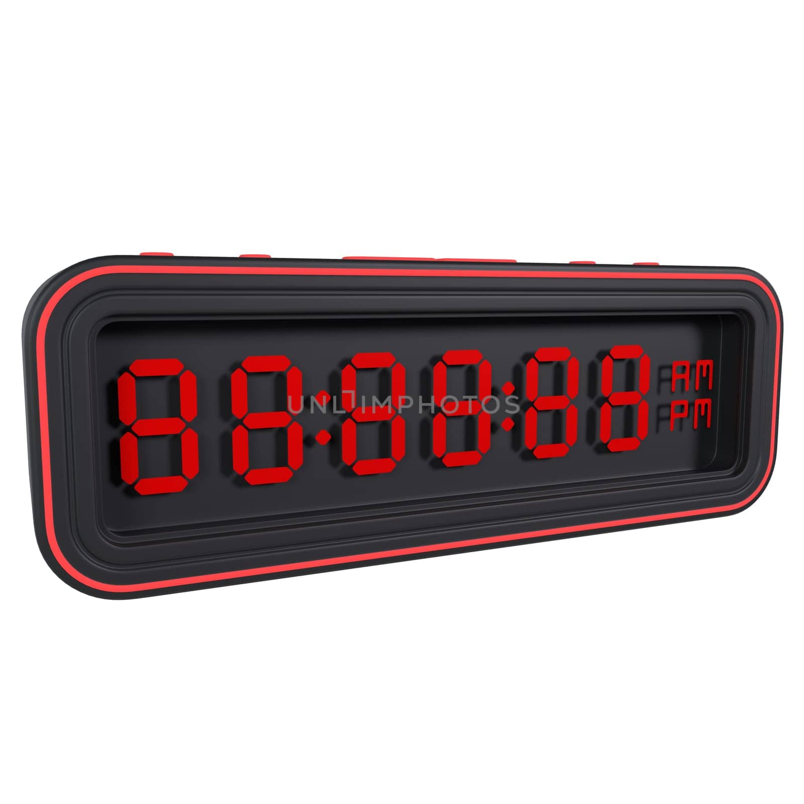 Desk Clock isolated on white background. High quality 3d illustration