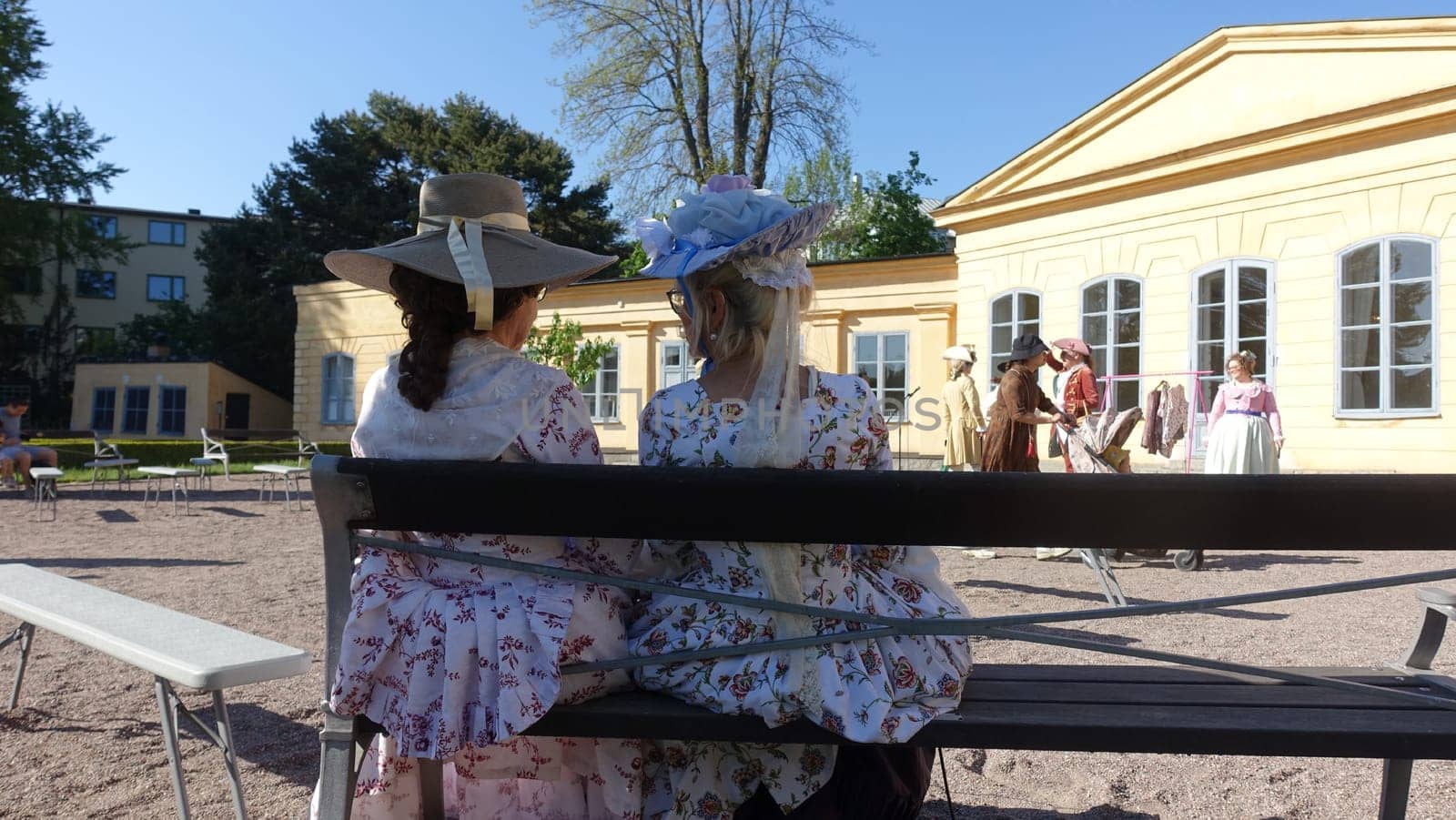 Uppsala, Sweden, May 18, 2024. A day at the Linnaeus Garden Party. 1700s theme. Ladies.