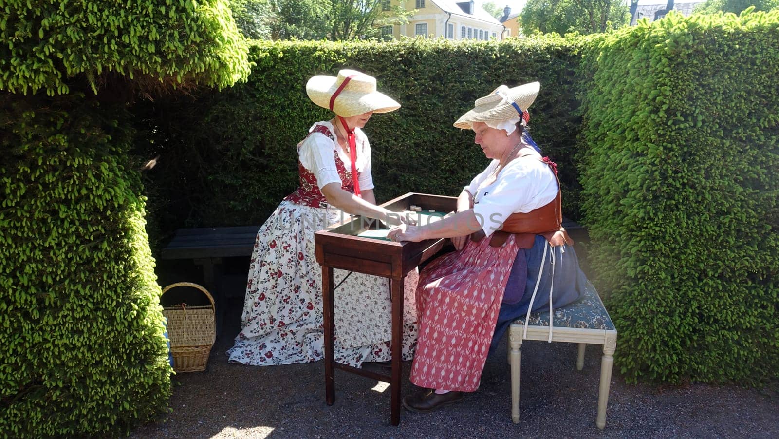 Uppsala, Sweden, May 18, 2024. A day at the Linnaeus Garden Party. 1700s theme. Playing.