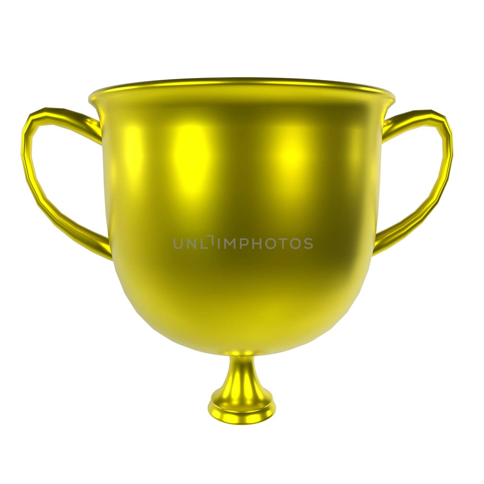 Gold Trophy isolated on white background. High quality 3d illustration