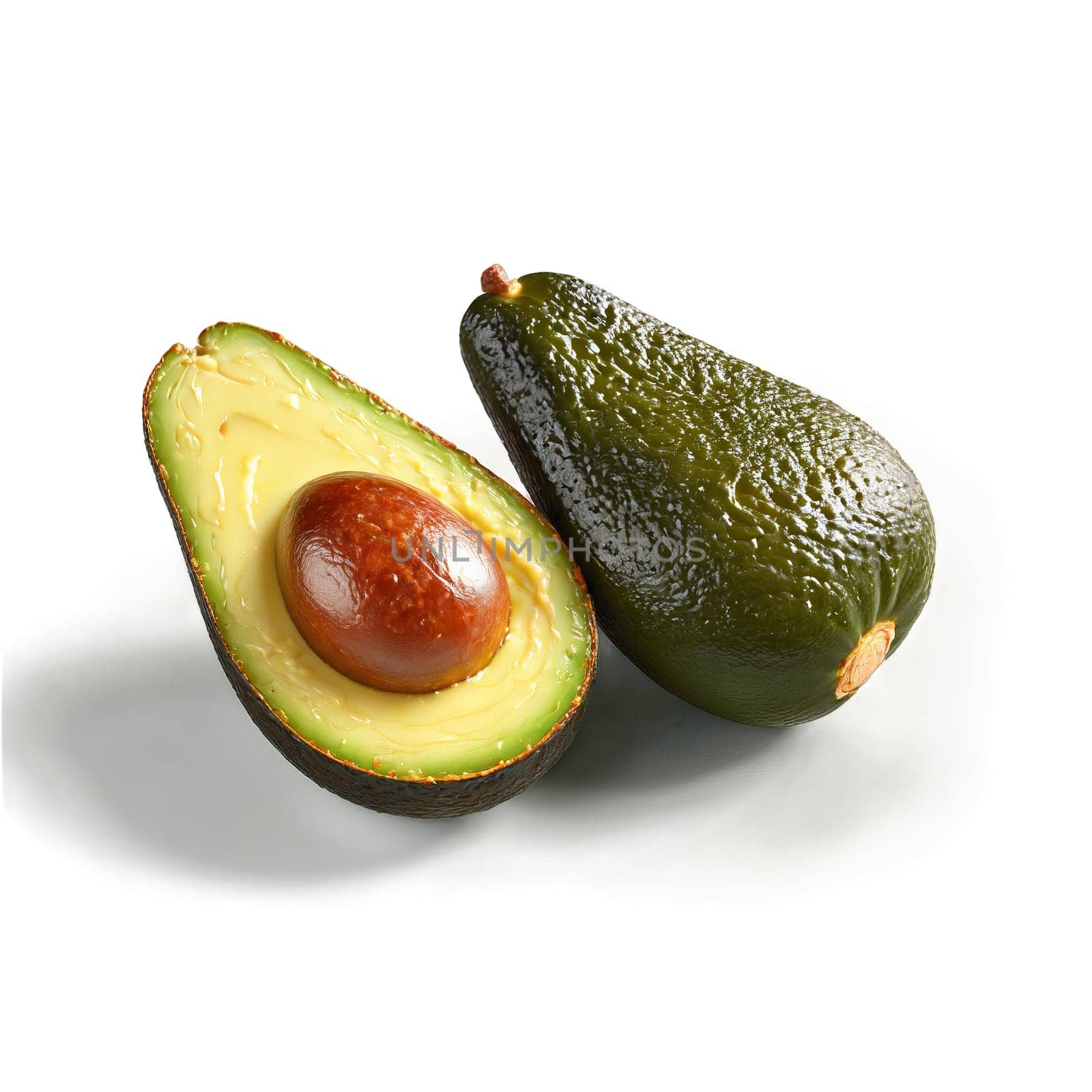 Grilled avocado char marked green avocado half chunky salsa spilling from well isolated on transparent. Food isolated on transparent background.