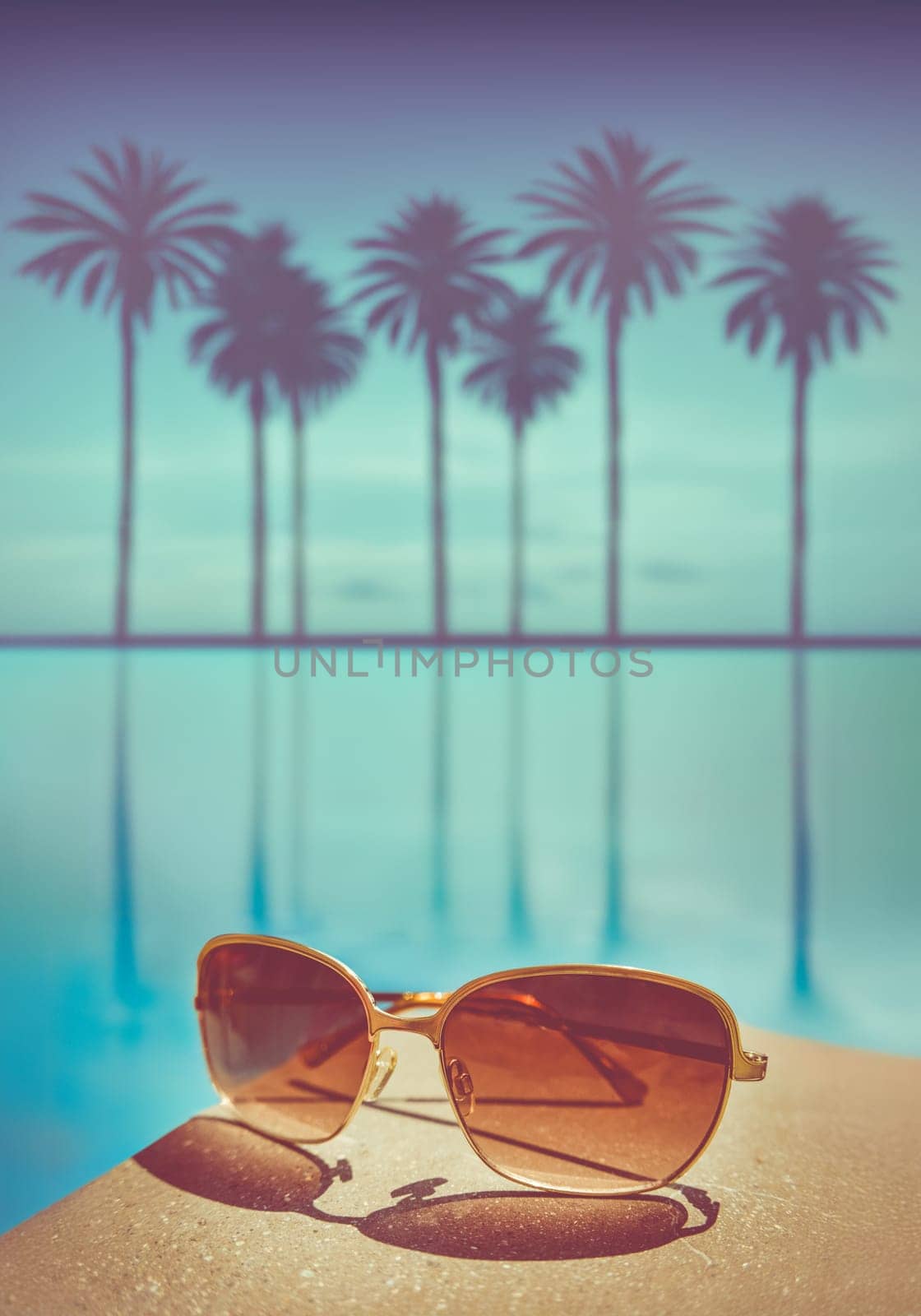 Tropical Resort Sunglasses And Pool by mrdoomits