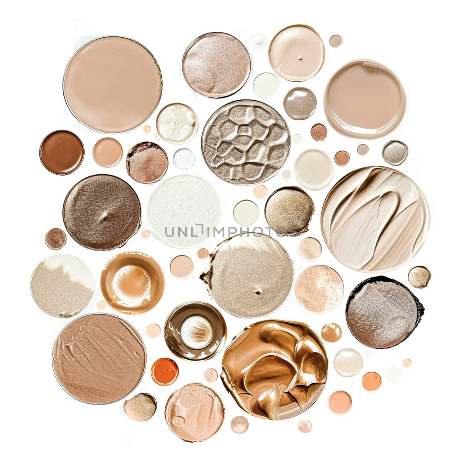 Beauty product and cosmetics texture as circle shape design, makeup blush eyeshadow powder as abstract luxury cosmetic background art