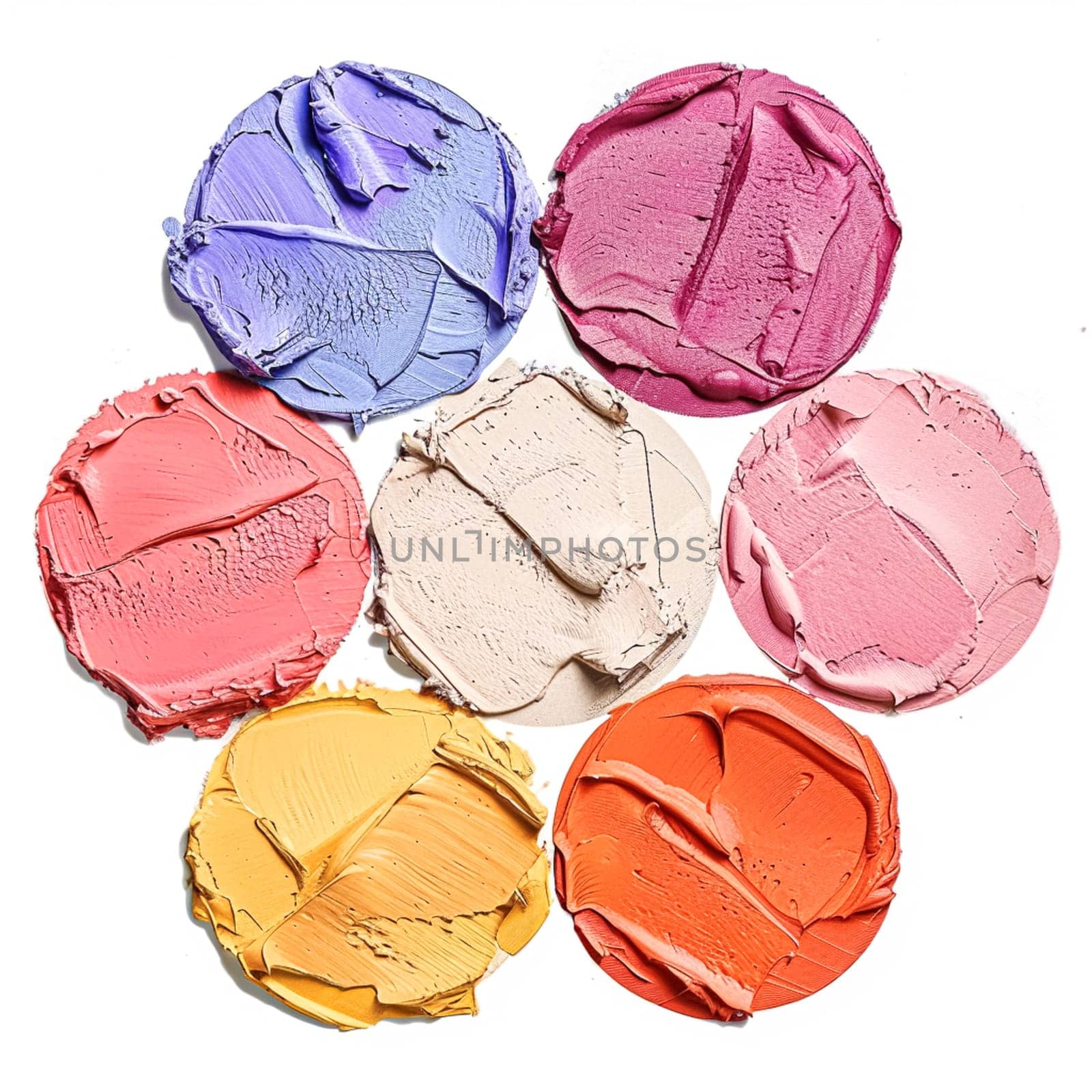 Beauty product and cosmetics texture as circle shape design, makeup blush eyeshadow powder as abstract luxury cosmetic background art