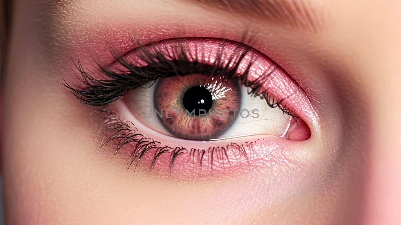 A woman's eye is painted with a colorful design. The colors are bright and bold, creating a fun and playful look. The eye makeup is likely inspired by a street art or graffiti style