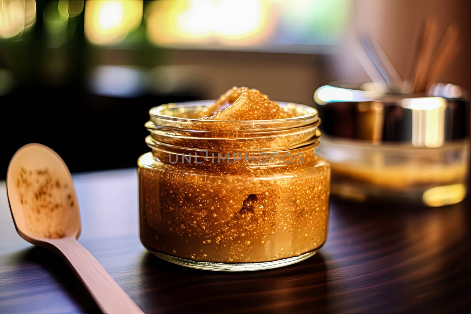 Treat your skin to our coffee-infused sugar cellulite scrub in a sleek glass jar. Perfect for exfoliating and rejuvenating your body's natural glow.