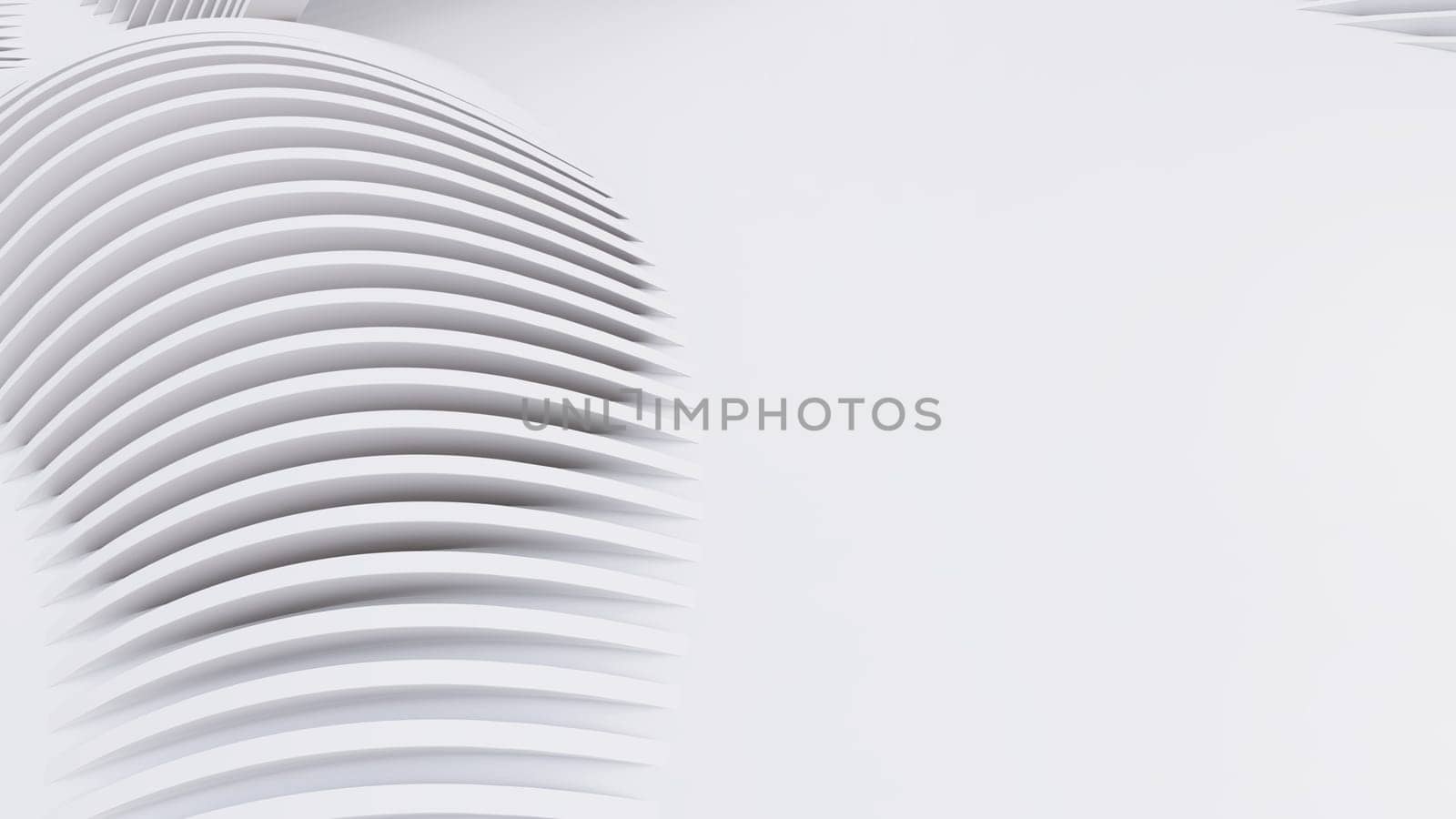 Abstract Curved Shapes. White Circular Background. Abstract background. 3d illustration