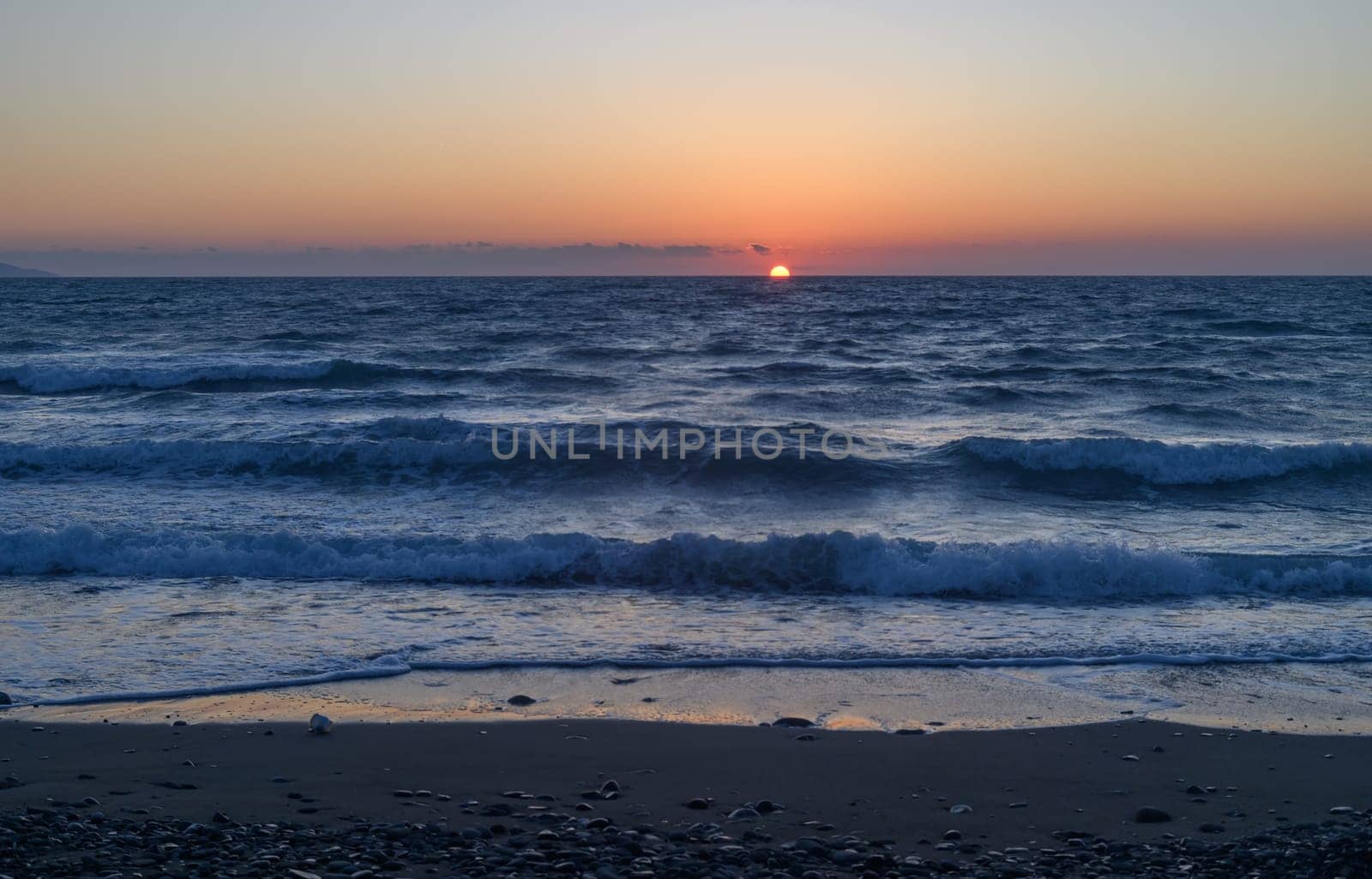 beautiful sunset on the Mediterranean Sea in Cyprus by Mixa74