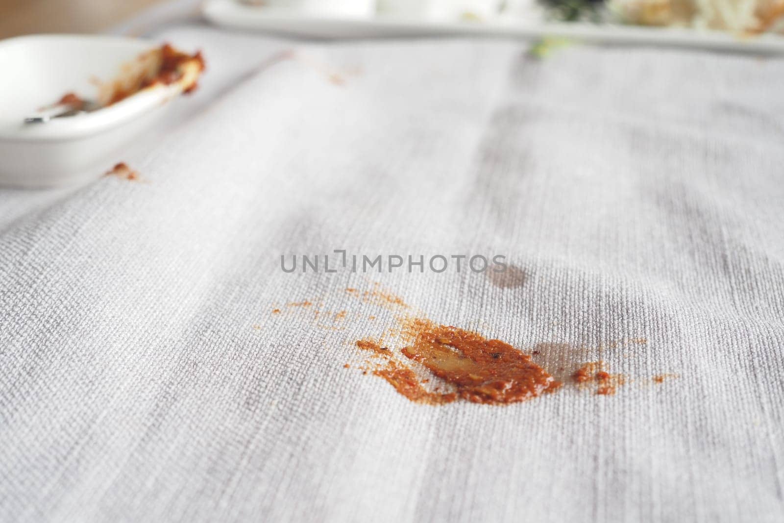 foods spilled over the breakfast table