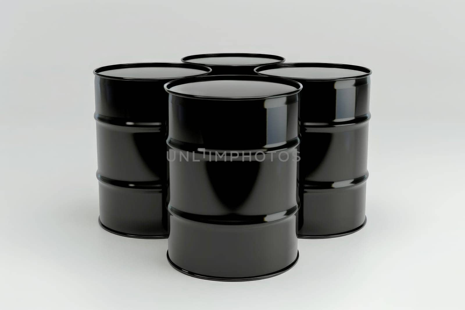 Black oil barrel isolated on transparent background, Generative AI.