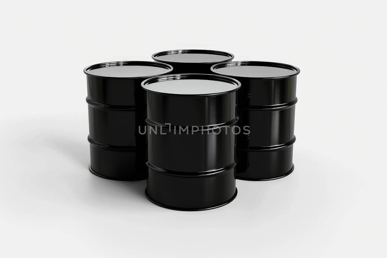 Black oil barrel isolated on transparent background, Generative AI.