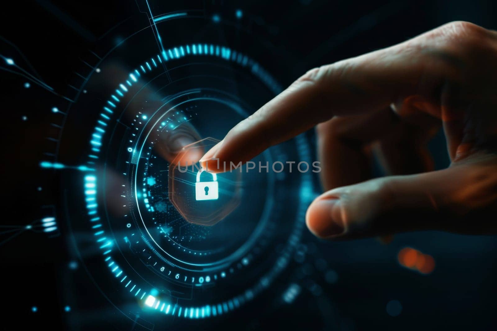 business man hand touching on virtual digital padlock key diagram with media link connecting technology background, networking tech, cybersecurity, cyber network connection concept.