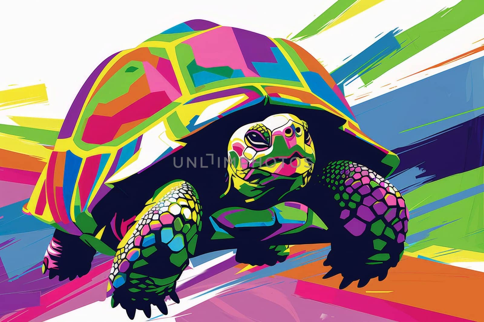 Colorful pop art a turtle style ..