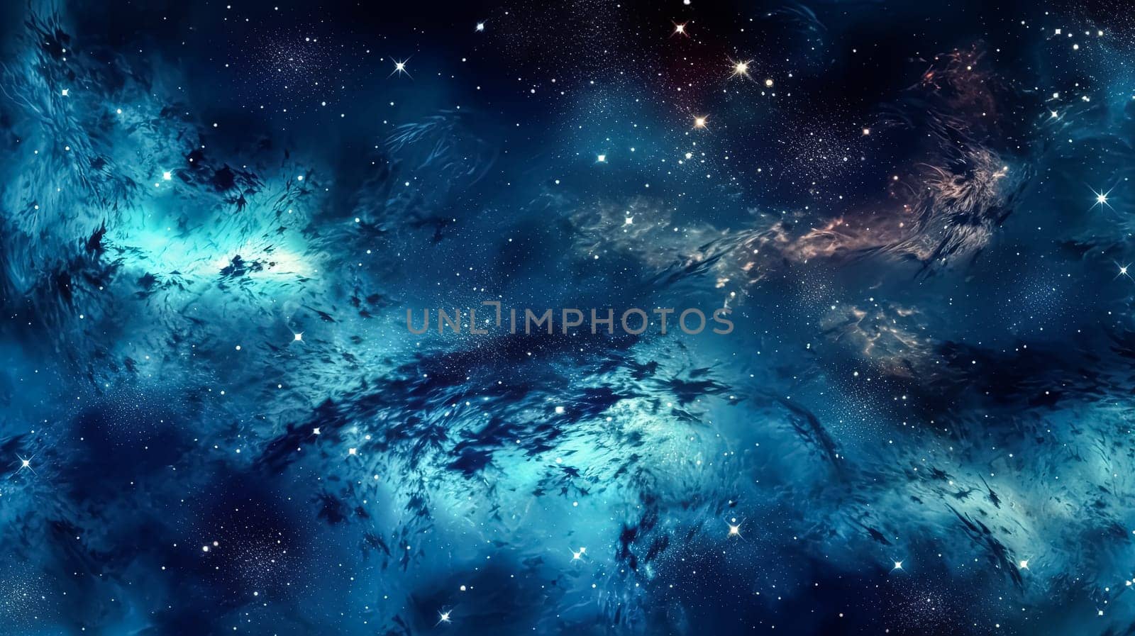 A serene blue and white scene with stars and clouds, creating a dreamy and celestial atmosphere. Perfect for evoking a sense of wonder and tranquility.