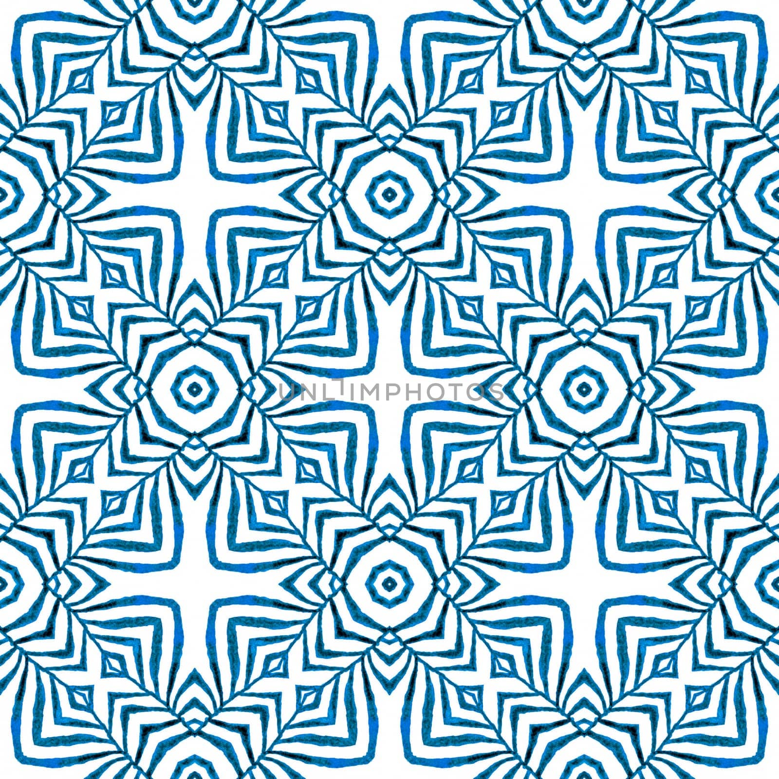 Chevron watercolor pattern. Blue terrific boho chic summer design. Textile ready stylish print, swimwear fabric, wallpaper, wrapping. Green geometric chevron watercolor border.