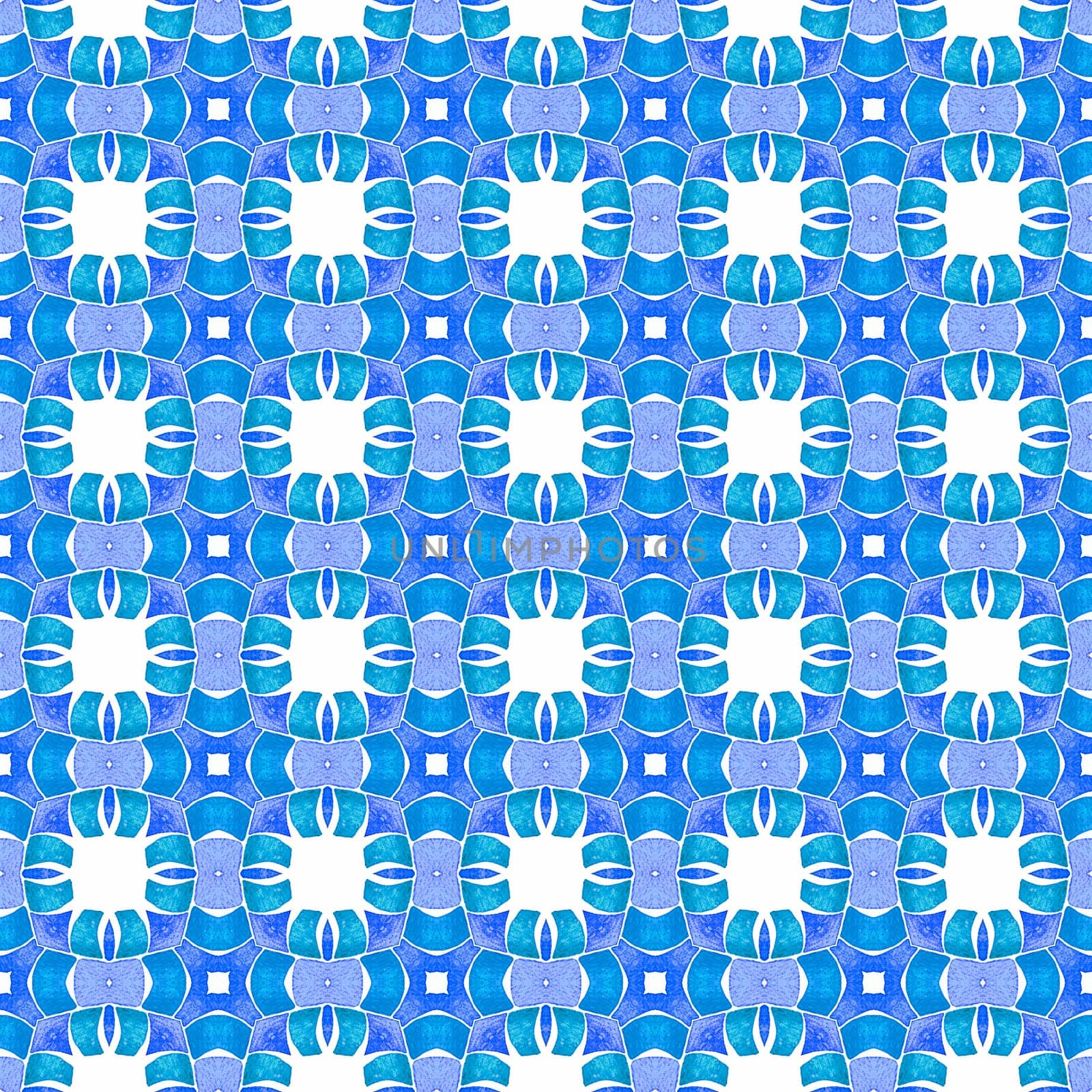 Arabesque hand drawn design. Blue wondrous boho chic summer design. Oriental arabesque hand drawn border. Textile ready mind-blowing print, swimwear fabric, wallpaper, wrapping.