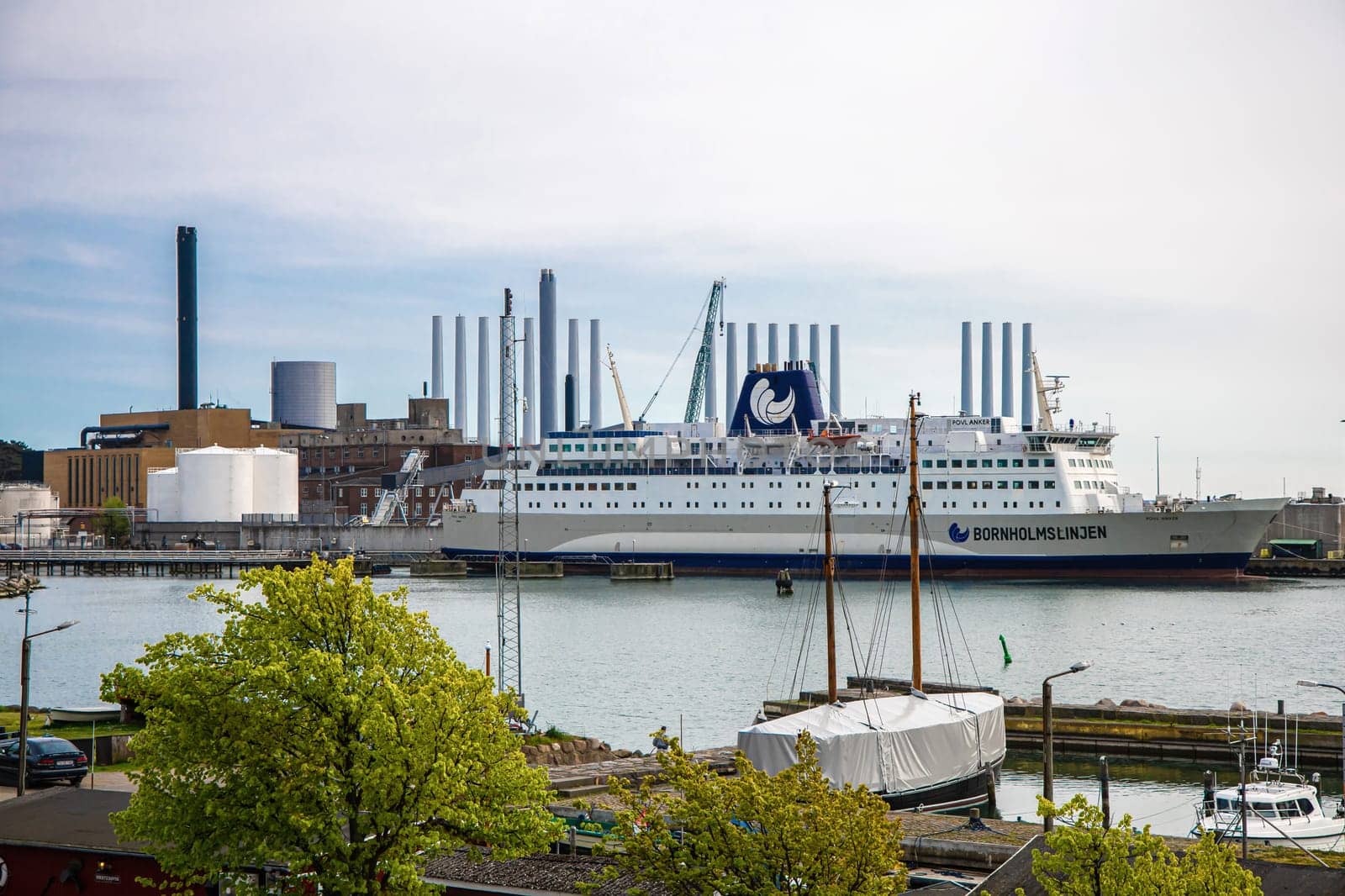High-speed ferry Bornholmslinjen transports in the port of Ronne, Bornholm Island, Ronne-May 28, 2024.