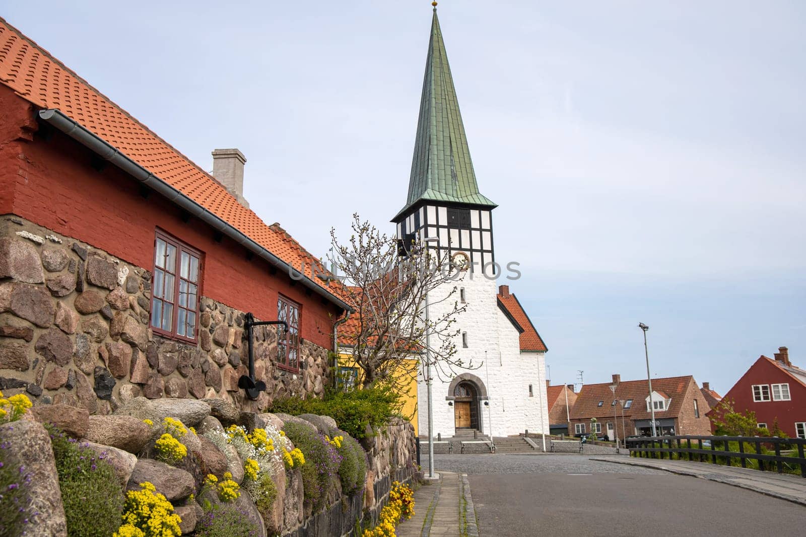 Ancient street of the city of Ronne, Bornholm Island, Denmark - May 28, 2024