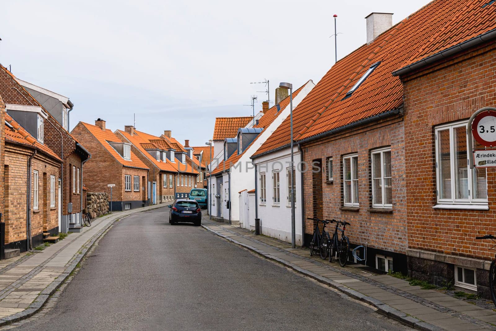 Ancient street of the city of Ronne, Bornholm Island, Denmark - May 28, 2024