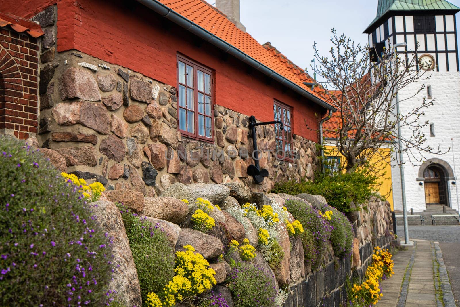 Ancient street of the city of Ronne, Bornholm Island, Denmark - May 28, 2024
