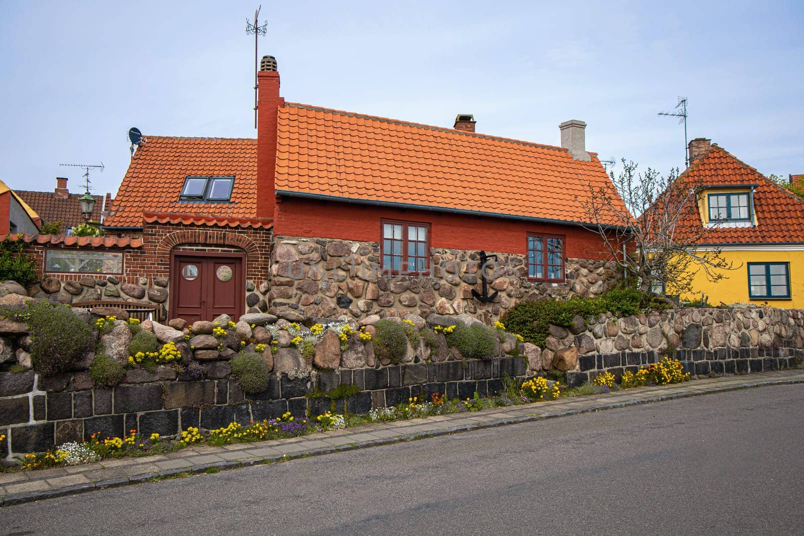 Ancient street of the city of Ronne, Bornholm Island, Denmark - May 28, 2024
