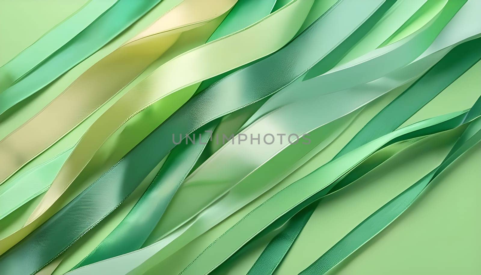 Green color strip wave curve line, abstract texture background.