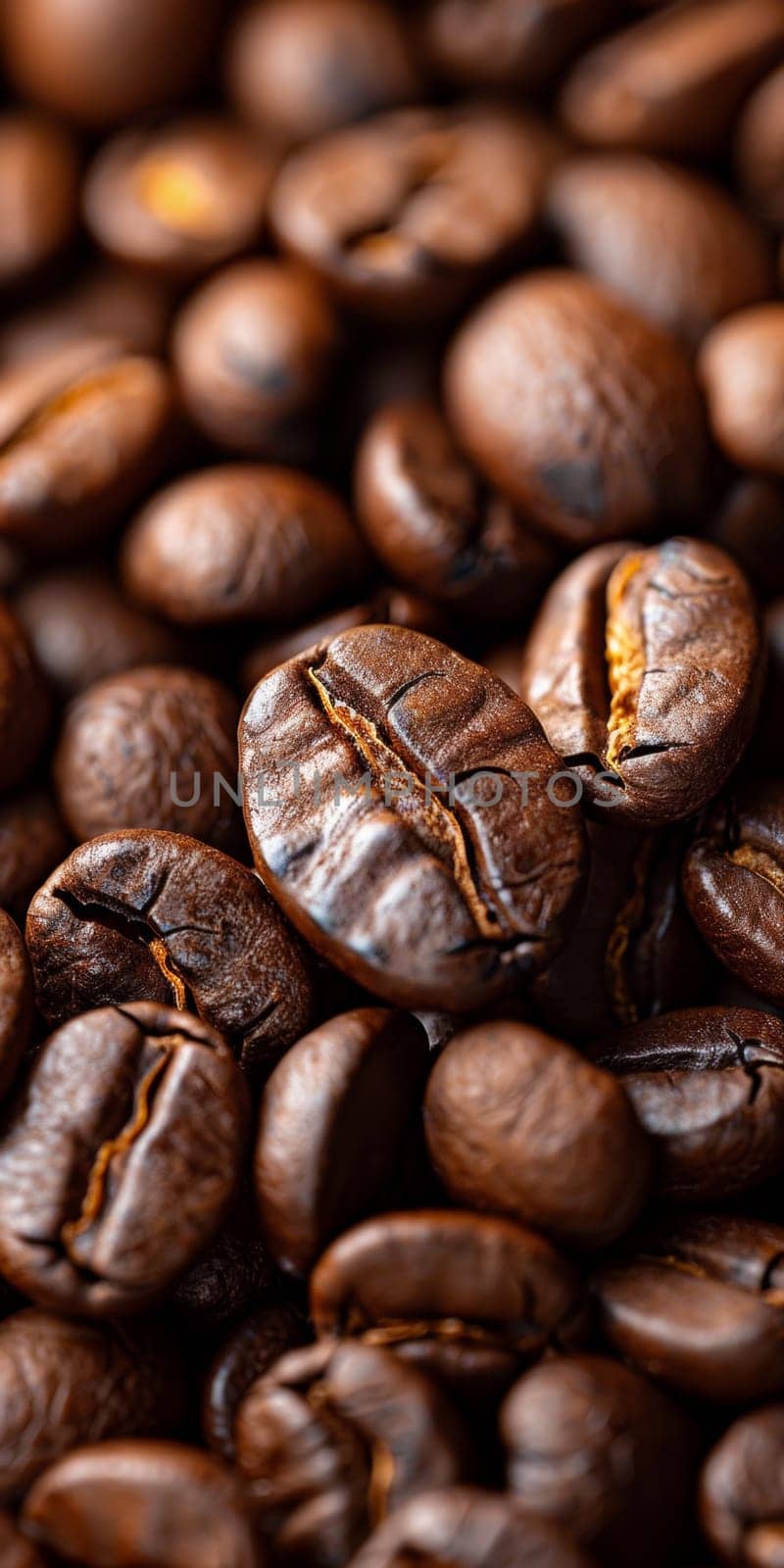 Close up of arabica coffee beans with a brownish color.