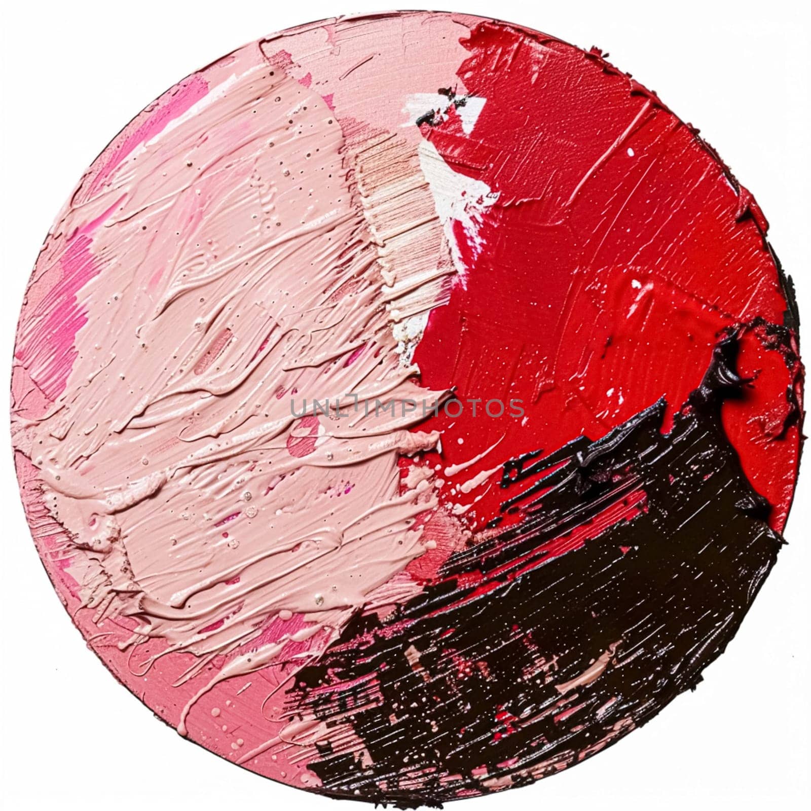 Beauty product and cosmetics texture as circle shape design, makeup blush eyeshadow powder as abstract luxury cosmetic background art