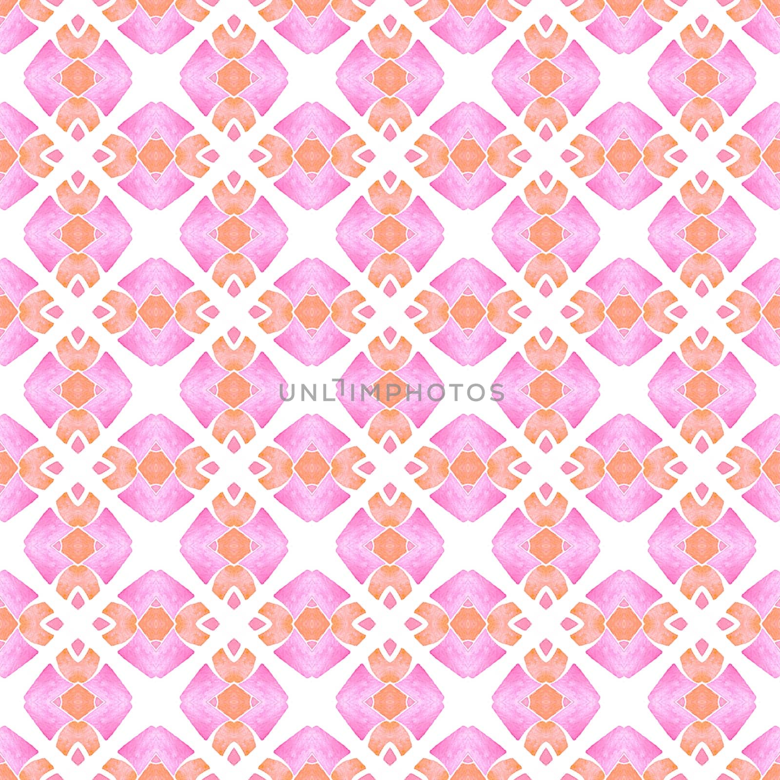 Textile ready exceptional print, swimwear fabric, wallpaper, wrapping. Orange ideal boho chic summer design. Arabesque hand drawn design. Oriental arabesque hand drawn border.