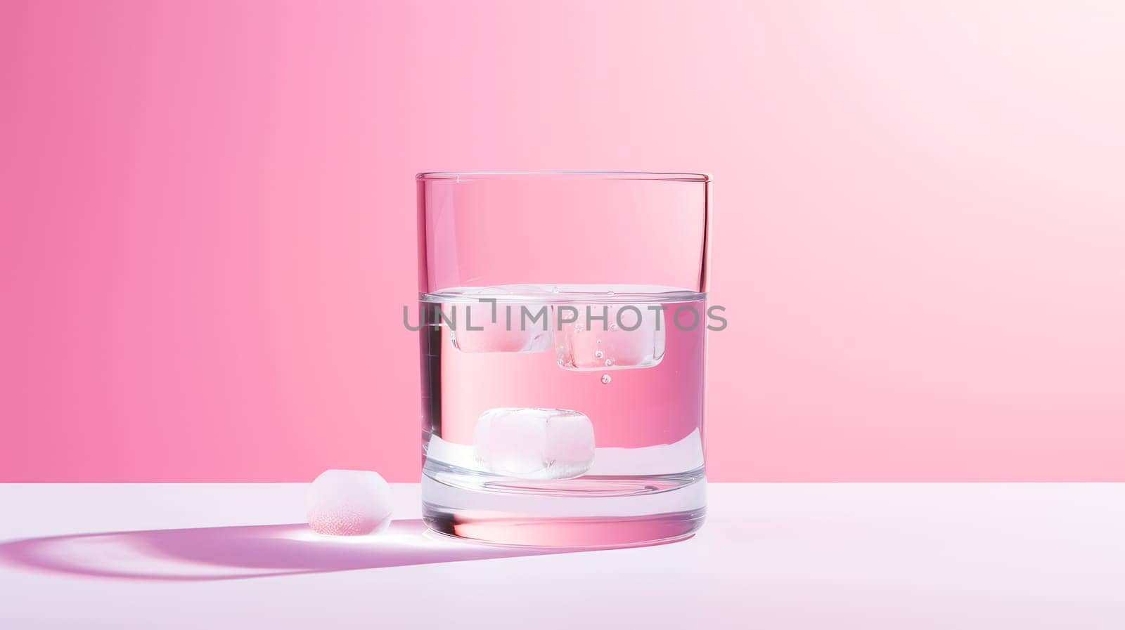 Glass with clear water and pills during illness on a pink background. Medicine, treatment in a medical institution, healthy lifestyle, medical life insurance, pharmacies, pharmacy, treatment in a clinic.