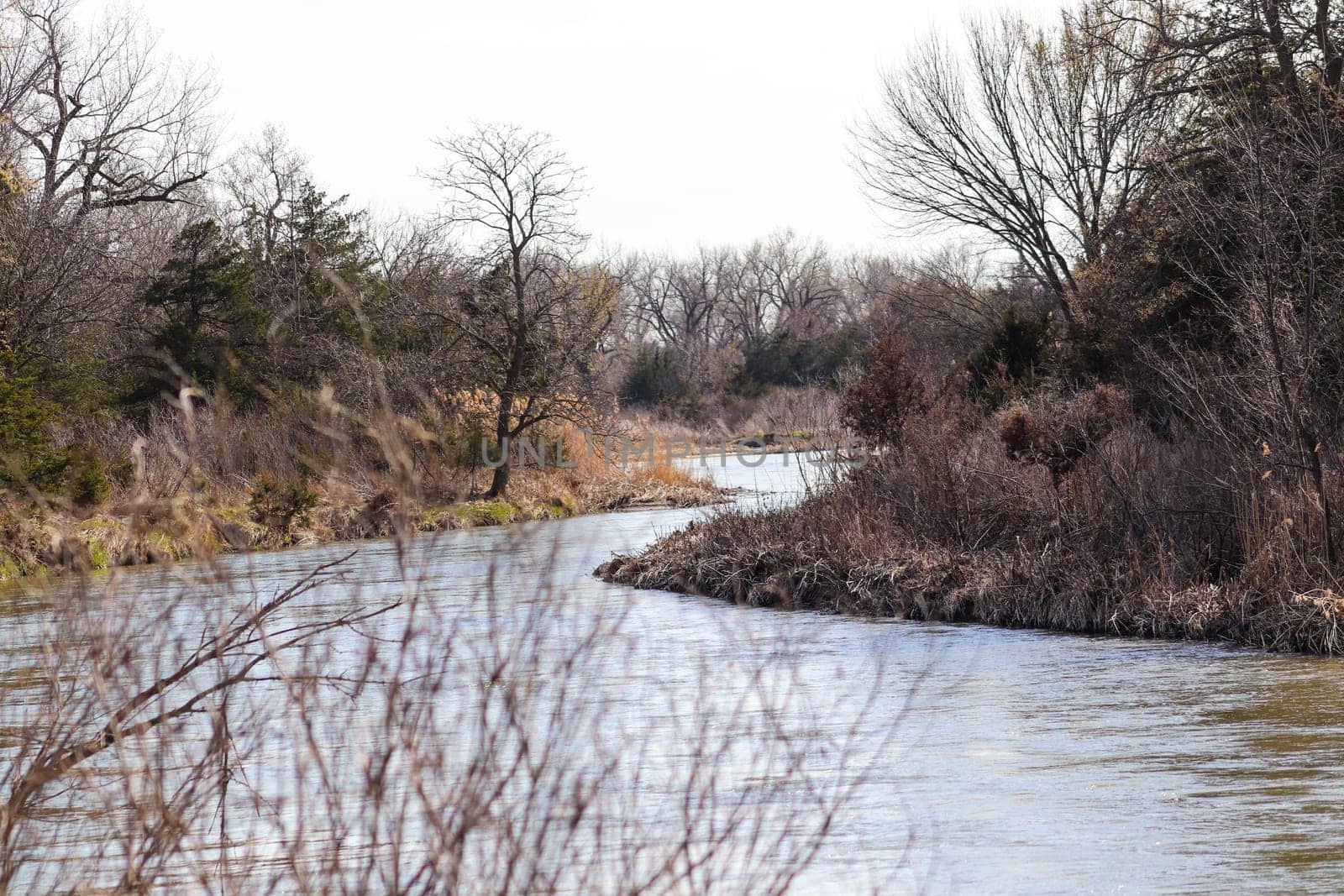 The Platte river in Nebraska flowing down by gena_wells