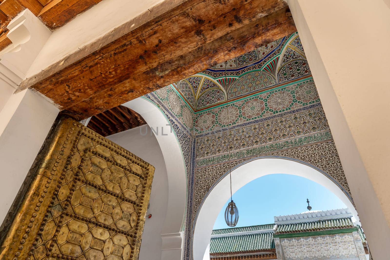 Al Attarine Madrassa Entrance, Golden Door and Islamic Geometric Patterns in Fez by LopezPastor